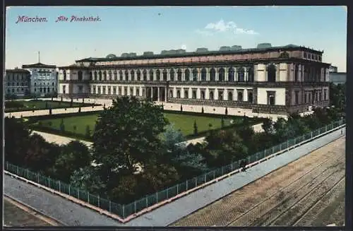 AK München, Alte Pinakothek mit Anlage