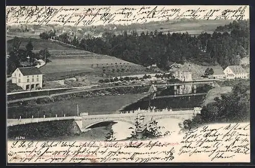 AK Scharfenstein i. Erzgeb., Partie a. d. Zschopau mit Dorf Griesbach