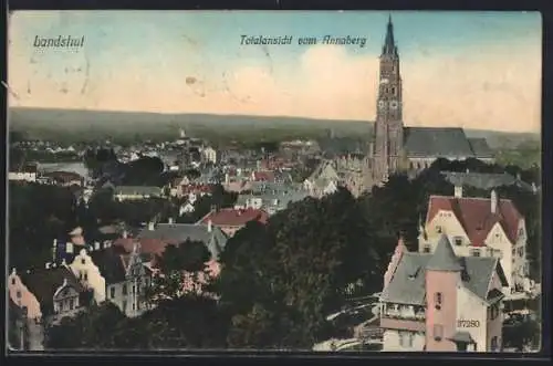 AK Landshut / Isar, Totalansicht mit Kirche vom Annaberg