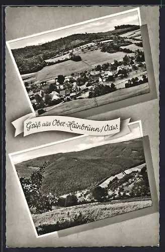 AK Ober-Hainbrunn /Odw., Ortsansicht aus der Vogelschau