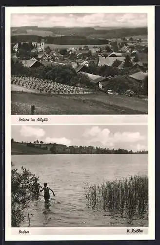 AK Beuren im Allgäu, Ortsansicht mit See
