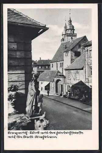 AK Bayreuth, Blick aus der Friedrichstrasse auf die Kirchtürme