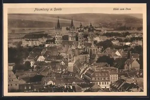 AK Naumburg a. Saale, Blick zum Dom aus der Vogelschau
