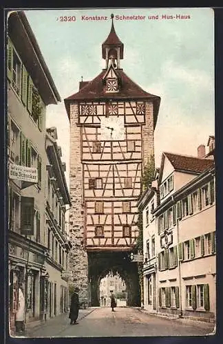 AK Konstanz, Schnetztor mit Hus-Haus