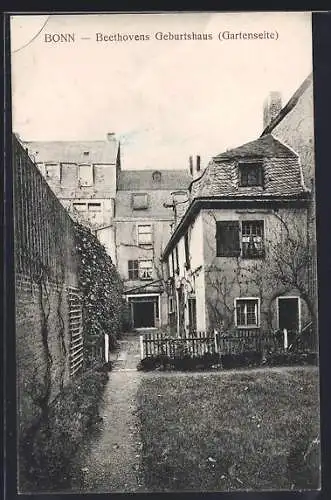 AK Bonn, Gartenseite von Beethovens Geburtshaus