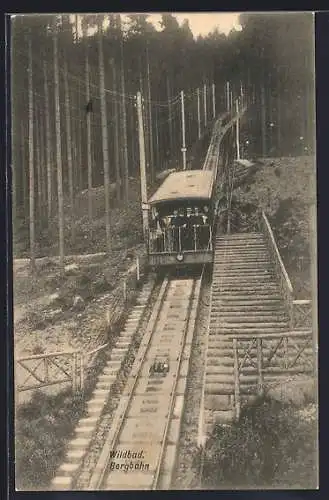 AK Wildbad / Schwarzwald, Unterwegs mit der Bergbahn