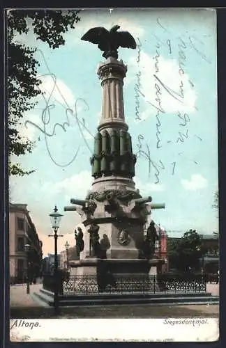 AK Hamburg-Altona, am Siegesdenkmal