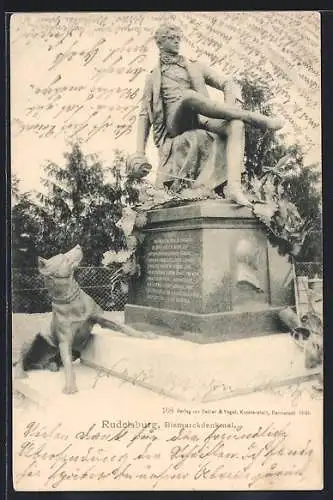 AK Rudelsburg, Blick auf das Bismarckdenkmal