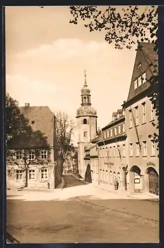 AK Wolkenstein /Erzgeb., Blick auf den Markt