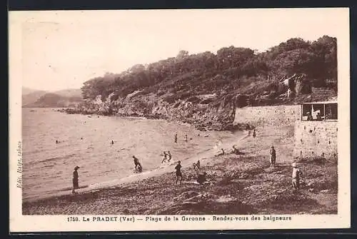 AK Le Pradet, Plage de la Garonne, Rendez-vous des baigneurs
