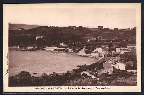 AK Le Pradet, Plage de la Garonne, Vue générale