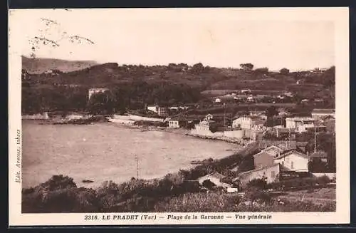 AK Le Pradet, Plage de la Garonne, Vue générale