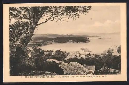 AK Porquerolles, Panorama vu du Fort Ste-Agathe