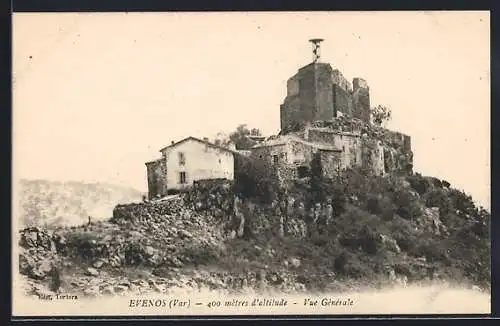 AK Évenos, 400 mètres d`altitude, Vue Générale