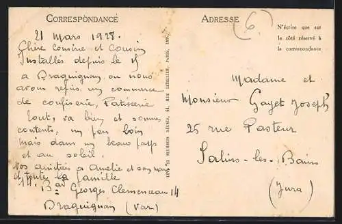 AK Draguignan, Le Boulevard Georges Clémenceau, Allées des Palmiers