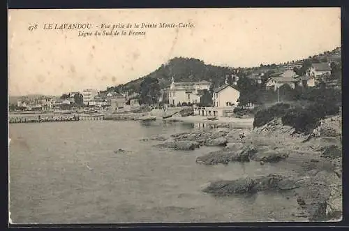 AK Le Lavandou, Vue prise de la Pointe Monte-Carlo, Ligne du Sud de la France
