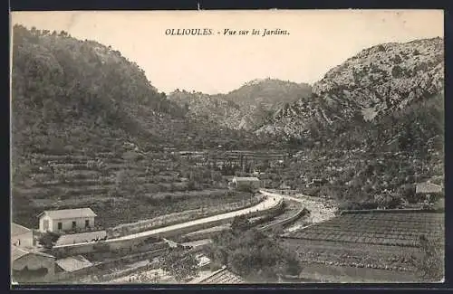 AK Ollioules, Vue sur les Jardins