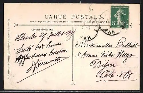 AK Ollioules, Vue sur les Jardins