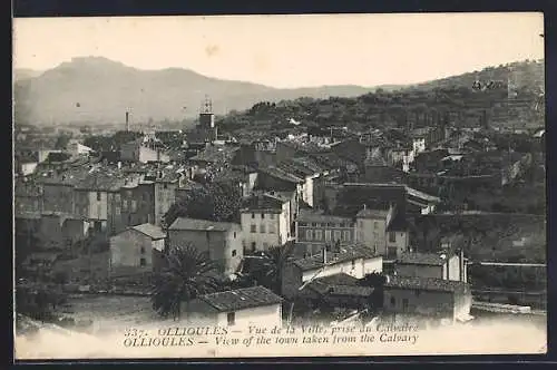AK Ollioules, Vue de la ville prise du Calvaire