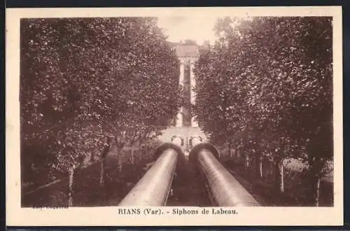 AK Rians, Siphons de Labeau et allée d`arbres majestueuse