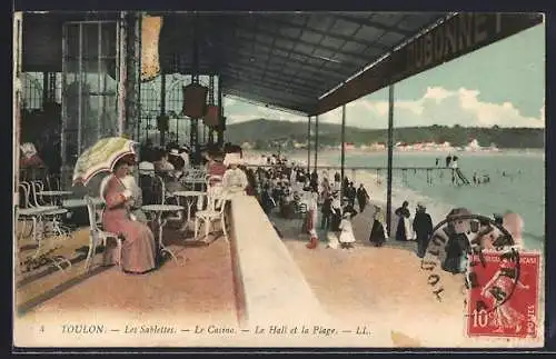 AK Toulon, Les Sablettes, Le Casino, Le Hall et la Plage