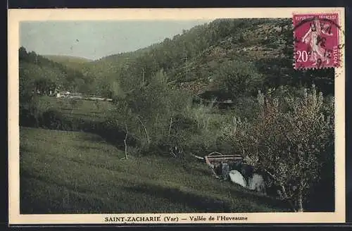 AK Saint-Zacharie, Vallée de l`Huveaune verdoyante et pont champêtre