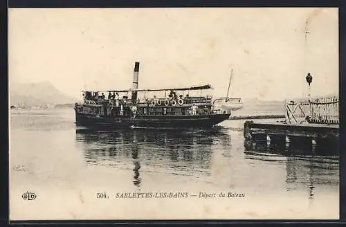 AK Sablettes-les-Bains, Départ du Bateau