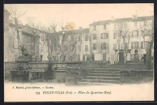 AK Puget-Ville, Place du Quartier-Neuf