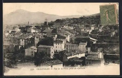 AK Ollioules, Vue de la Ville prise du Calvaire