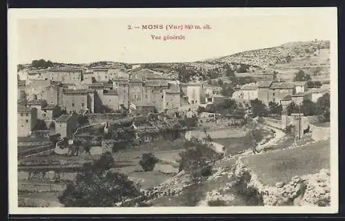 AK Mons, Vue générale du village et des paysages environnants