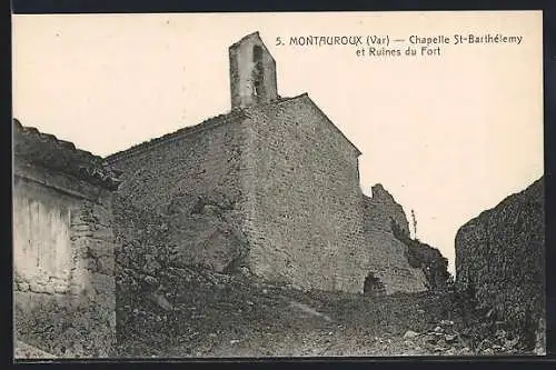 AK Montauroux, Chapelle St-Barthélemy et Ruines du Fort