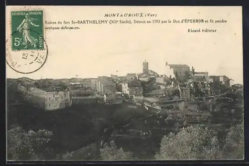 AK Montauroux, Ruines du fort St-Barthélemy détruit en 1592 par le Duc d`Épernon