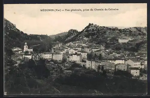 AK Méounes, Vue générale, prise du Chemin du Calvaire