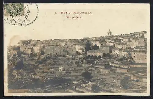 AK Mons, Vue générale du village à 830 m d`altitude
