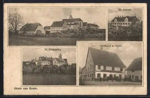 AK Reute / Baden, Gasthaus z. Stern, St. Elisabetha, St. Joseph
