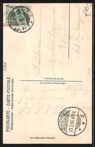 AK Stockach, Hotel Adler Post L. Rauch mit Strasse