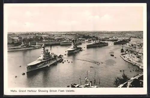 AK Valletta, Grand Harbour Showing British Fleet