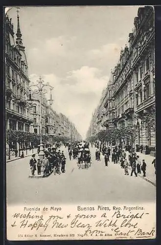 AK Buenos Aires, Avenida de Mayo, Strassenpartie