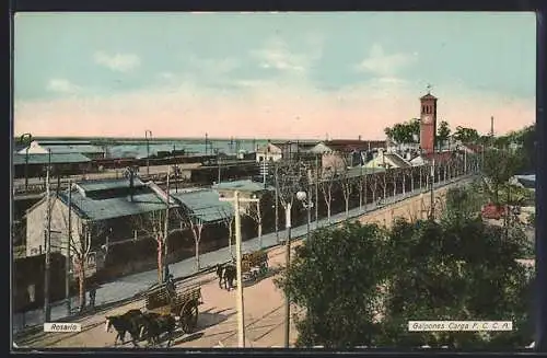 AK Rosario, Strassenpartie mit Pferdewägen