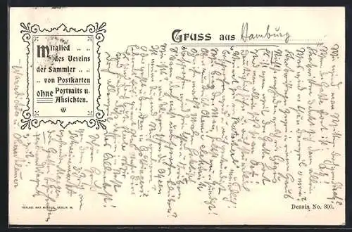 AK Mitglied des Vereins der Sammler von Postkarten, Ansichtskartengeschichte