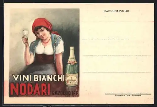 Künstler-AK Gazoldo, Vini Bianchi Nodari, Weisswein-Reklame