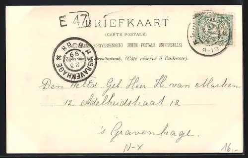 Lithographie Middelburg, Kade, Droogdok, Koepoort