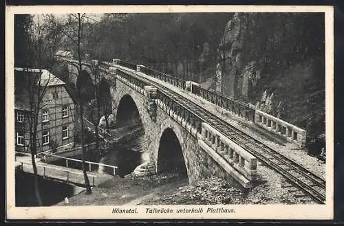 AK Hemer, Hönnetal, Talbrücke unterhalb Platthaus nebst Restaurant Haus Platthaus