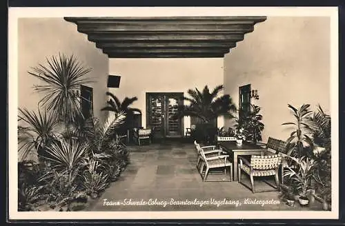 Foto-AK Vogelsang / Ückermünde, Franz-Schwede-Coburg-Beamtenlager, Wintergarten