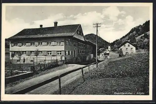 AK Knechtenhofen / Allgäu, Gasthaus Rössle und Landschaftsansicht