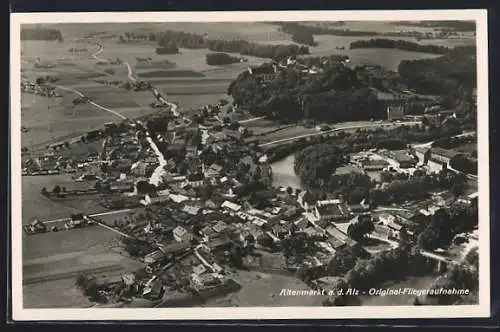 Foto-AK Altenmarkt a.d. Alz, Original-Fliegeraufnahme