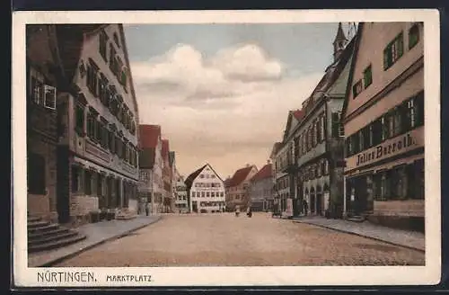 AK Nürtingen, Marktplatz, Ladengeschäft Julius Berroth