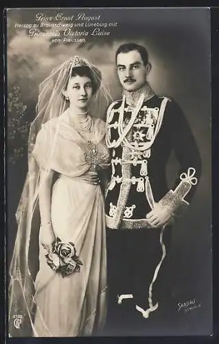 AK Ernst August Herzog von Braunschweig mit Victoria Luise von Preussen