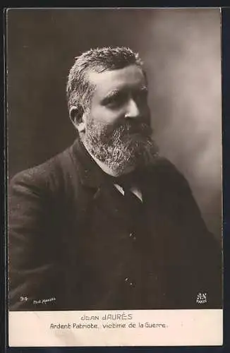 AK Frankreich, Jean Jaurès, Ardent Patriote, Victime de la Guerre