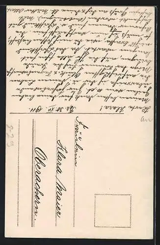 AK Junger Schmied mit Hammer und Amboss, Jahreszahl 1912, Neujahrsgruss